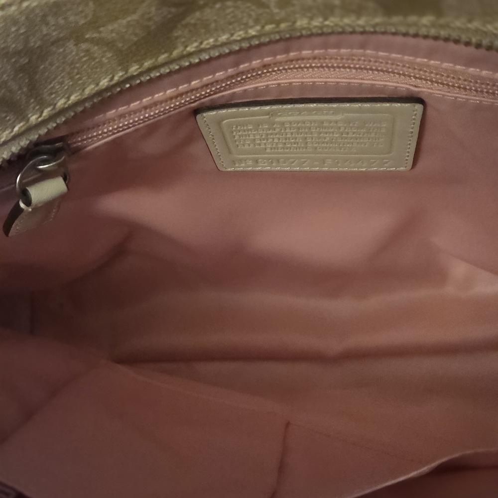 VEUC Coach Chelsea Heritage Leather Shoulder Tote Bag In Beige & Pink Beautiful! - Picture 9 of 11